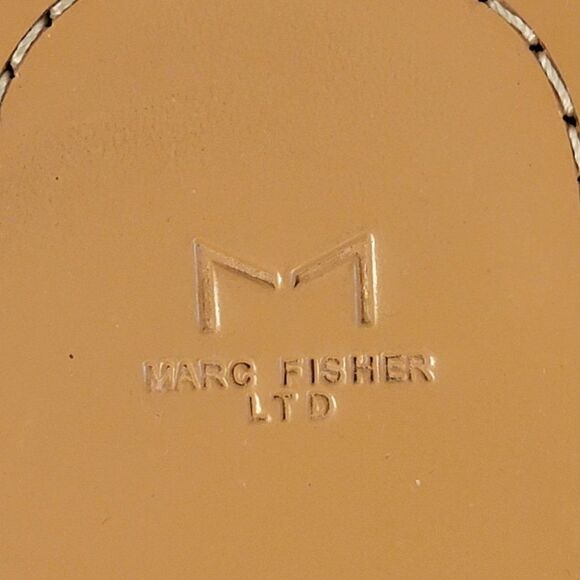 Marc Fisher MLRite Women 8.5 Flats Yellow Leather Cross-Band Ankle Strap Sandals - Picture 9 of 11